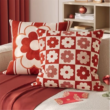 Vỏ gối đệm năm mới màu đỏ, trang trí sofa nhà, giá ưu đãi 43.439₫