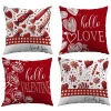 Vỏ gối đỏ hai mặt 40x40x45cm Thiết kế Valentine trang trí sofa tình yêu