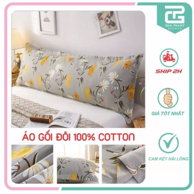 Vỏ Gối Đôi và Áo Gối 40x100cm Cotton 100% mềm mịn - Giá ưu đãi 70.000đ