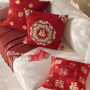 Vỏ gối hai mặt Red Bless năm mới 65×65,60×60 - Giá ưu đãi 43.439đ, sofa nội thất