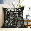 Vỏ gối Harley Davidson hoạt hình dễ thương, dây kéo - Trang trí sofa, phòng khách