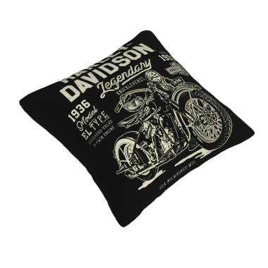 Vỏ gối Harley Davidson hoạt hình dễ thương, dây kéo - Trang trí sofa, phòng khách