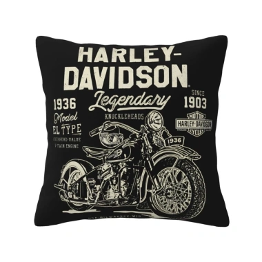 Vỏ gối Harley Davidson hoạt hình dễ thương, dây kéo - Trang trí sofa, phòng khách