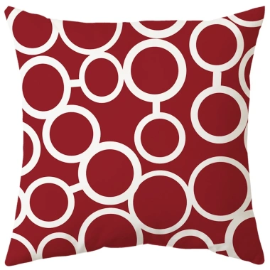 Vỏ gối hình học đỏ đậm cotton 45×45 - Hộp đựng gối sofa nghệ thuật