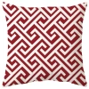 Vỏ gối hình học đỏ đậm cotton 45×45 - Hộp đựng gối sofa nghệ thuật 6