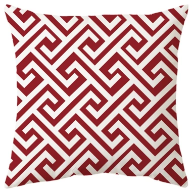 Vỏ gối hình học đỏ đậm cotton 45×45 - Hộp đựng gối sofa nghệ thuật