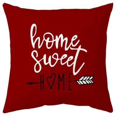 Vỏ gối hình học đỏ đậm cotton 45×45 - Hộp đựng gối sofa nghệ thuật