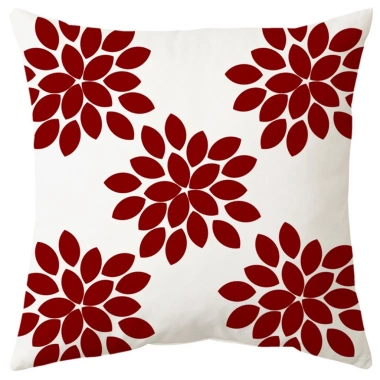 Vỏ gối hình học đỏ đậm cotton 45×45 - Hộp đựng gối sofa nghệ thuật