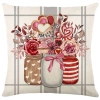 Vỏ gối hình học xám đỏ Linen 40×40,45×45,50×50 - thiết kế tình yêu cho sofa 2