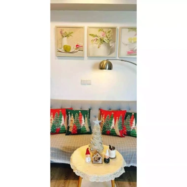 Vỏ gối hình học xám đỏ Linen 40×40,45×45,50×50 - thiết kế tình yêu cho sofa
