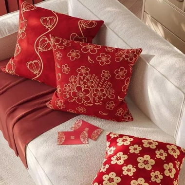 Vỏ gối hoa anh đào đa kích thước 45‑70cm, trang trí sofa, nhà năm mới, giảm giá 43.439 VND