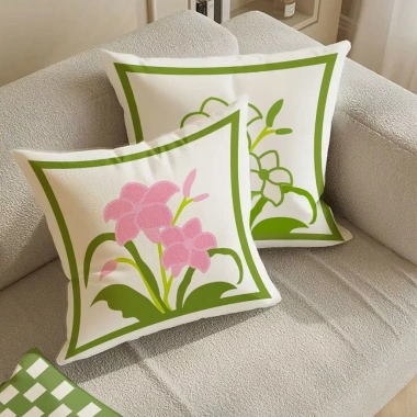 Vỏ gối hoa xanh hai mặt – Đệm sofa trang trí, giá ưu đãi 43.439₫