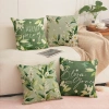 Vỏ gối Linen 45x45 hoa lá xanh hai mặt - Trang trí sofa mùa xuân, giá 46.982 VND