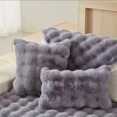 Vỏ gối lông cừu bong bóng nhỏ hai mặt, dây kéo tháo rời, giặt được – Sofa Bay, giảm giá 161.352₫