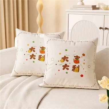 Vỏ gối may mắn cotton 2 lớp 60×60,45×45,40×40 Trang trí sofa năm mới chỉ 43.439đ 6