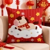 Vỏ gối ném đỏ Năm Mới, thiết kế Ngựa Lễ Hội, in một mặt, gối ném sofa phòng khách - tốt lành, giàu có 10
