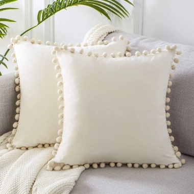 Vỏ gối nhung bóng mềm xanh dương hồng - Trang trí sofa phòng ngủ, chỉ 95.040₫