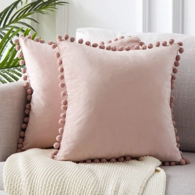 Vỏ gối nhung bóng mềm xanh dương hồng - Trang trí sofa phòng ngủ, chỉ 95.040₫