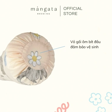 Vỏ gối ôm bé Mangata Bedding 15x78cm - Gối dài mềm mát, họa tiết đáng yêu cho mẫu giáo mầm non 3
