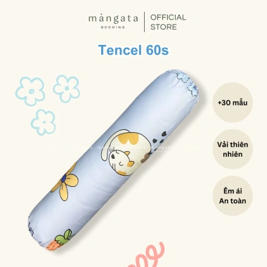 Vỏ gối ôm bé Mangata Bedding 15x78cm - Gối dài mềm mát, họa tiết đáng yêu cho mẫu giáo mầm non 9