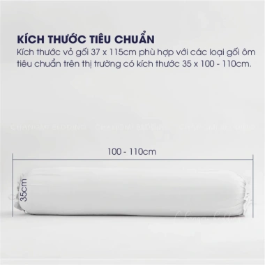 Vỏ Gối Ôm Trắng 100% Cotton Tự Nhiên Changmi Bedding 35x110 cm - Mềm Mại, Thoáng Khí, Giá Ưu Đãi 299.000đ