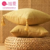 Vỏ gối sofa 45x45 canvas tua rua dày dặn - Gối tựa lưng sofa cao cấp, giá ưu đãi 4