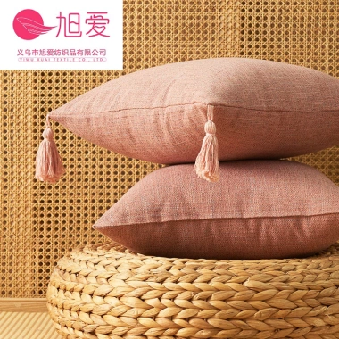 Vỏ gối sofa 45x45 canvas tua rua dày dặn - Gối tựa lưng sofa cao cấp, giá ưu đãi