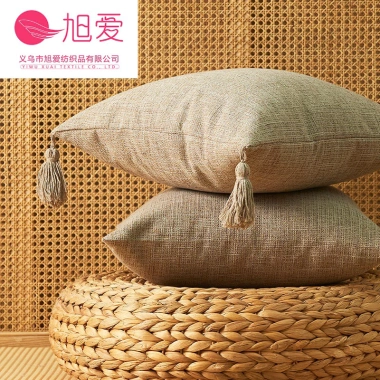 Vỏ gối sofa 45x45 canvas tua rua dày dặn - Gối tựa lưng sofa cao cấp, giá ưu đãi