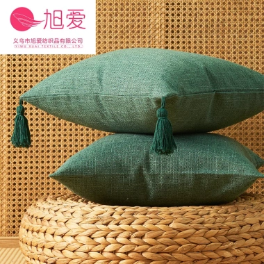 Vỏ gối sofa 45x45 canvas tua rua dày dặn - Gối tựa lưng sofa cao cấp, giá ưu đãi