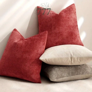Vỏ Gối Sofa 45x45 Nhung Tăm Trắng - Trang Trí Tựa Lưng, Giá Giảm Đặc Biệt