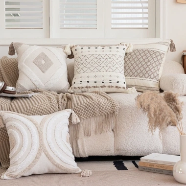 Vỏ gối sofa Bắc Âu tối giản, lõi tua rua nhỏ, dành cho gia đình, giá ưu đãi 198.936đ