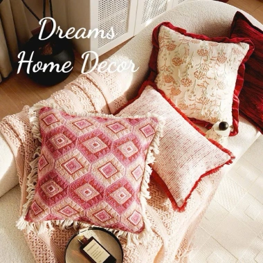 Vỏ Gối Sofa Cao Cấp Hoạ Tiết Thêu Đỏ - Gối Vuông Tựa Lưng Trang Trí Phòng Khách & Quán Cafe - Giá Ưu Đãi 250.000 2