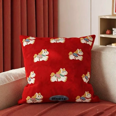 Vỏ gối sofa đỏ chúc phúc năm mới - Cỡ 70×60×45×40, trang trí nhà, giá ưu đãi 43.439 VND 7