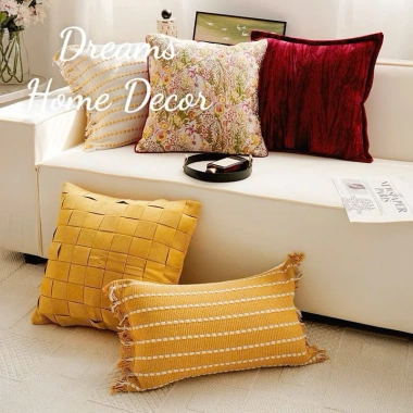 Vỏ Gối Sofa Đỏ Vàng - Gối Vuông Trang Trí Phòng Khách, Quán Cafe - Giá 250k 9