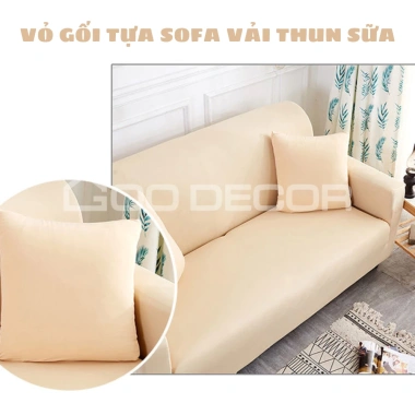 Vỏ gối sofa GOO Decor 40x40 bọc gối tựa màu trơn vải thun sữa - Giá ưu đãi 35.900đ