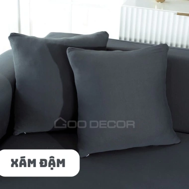 Vỏ gối sofa GOO Decor 40x40 bọc gối tựa màu trơn vải thun sữa - Giá ưu đãi 35.900đ