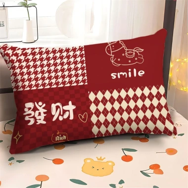 Vỏ gối sofa hình chữ nhật 60×80 cm, may mắn, thắt lưng, nụ cười - Giá 52.364 VND 2