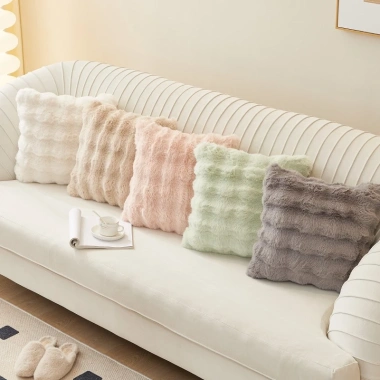 Vỏ gối sofa lông chồn 45x45 cm mềm mịn, gối ôm decor nhà cửa, văn phòng, cafe giá 14.800 VND 2