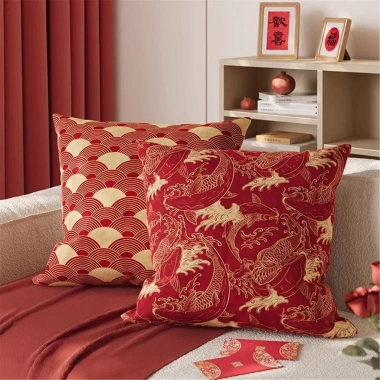 Vỏ gối sofa màu đỏ năm mới - Trang trí lễ hội mùa xuân, giảm giá còn 43.439 VND