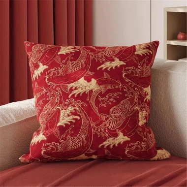 Vỏ gối sofa màu đỏ năm mới - Trang trí lễ hội mùa xuân, giảm giá còn 43.439 VND