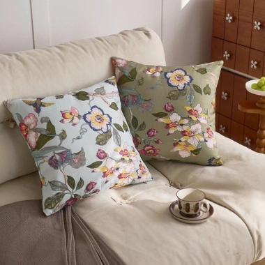 Vỏ Gối Sofa Trung Hoa Hoa Chim In Hình Bông, Vải Lanh Mềm - Giá ưu đãi 181.249₫