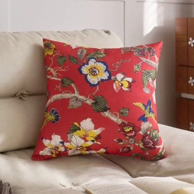 Vỏ Gối Sofa Trung Hoa Hoa Chim In Hình Bông, Vải Lanh Mềm - Giá ưu đãi 181.249₫