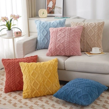 Vỏ gối sofa vải lông cừu 40x40 hình vuông - Mềm mại, giảm giá 55k GOO Decor 9