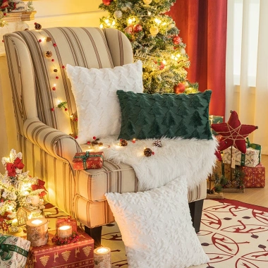 Vỏ Gối Sofa Vuông Họa Giáng Sinh - Trang Trí Nội Thất Giá Ưu Đãi 115k 4