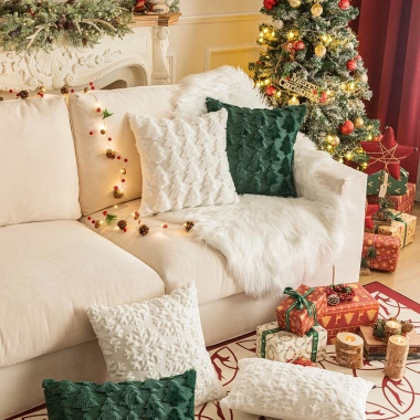 Vỏ Gối Sofa Vuông Họa Giáng Sinh - Trang Trí Nội Thất Giá Ưu Đãi 115k 5