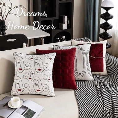 Vỏ Gối Sofa Vuông Tựa Lưng Hoạ Tiết Nghệ Thuật Phong Cách Bắc Âu - Sang Trọng, Chất Liệu Cao Cấp, Đệm êm ái, Giá Ưu Đãi 265.000₫