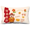 Vỏ gối thắt lưng God of Wealth hình chữ nhật sofa năm mới màu đỏ 60x80 cm giảm giá 2