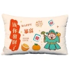 Vỏ gối thắt lưng God of Wealth hình chữ nhật sofa năm mới màu đỏ 60x80 cm giảm giá 7