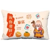 Vỏ gối thắt lưng God of Wealth hình chữ nhật sofa năm mới màu đỏ 60x80 cm giảm giá 8