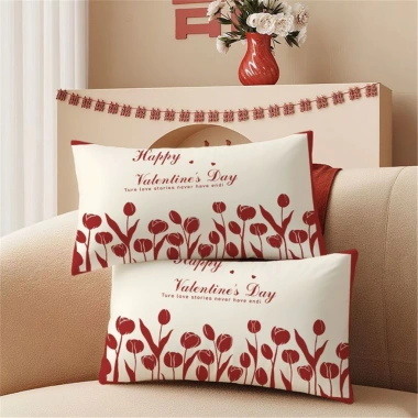Vỏ gối thắt lưng PC 60×80.5 cm - Vỏ đệm chữ nhật sofa năm mới, giảm giá 52.364₫